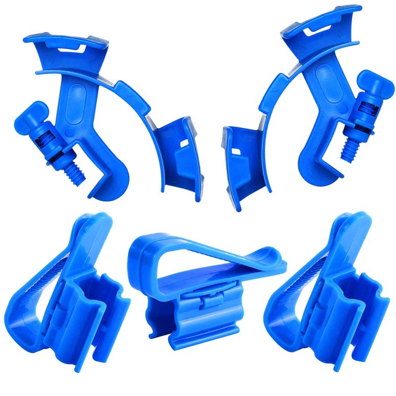 NGe 5Pcs Adjustable Fish Tank Water Hose Holder Water Tube Clamp Fixed Clip Aquarium Pipe Holder (2 Curved Shape, 3 Straight) - Image 1
